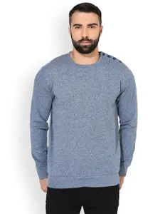 GRITSTONES Men Blue Solid Sweatshirt
