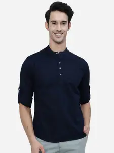 Greenfibre Blue Slim Fit Cotton Casual Shirt