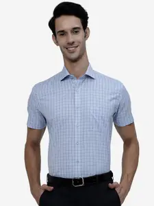 Greenfibre Checked Spread Collar Cotton Formal Shirt