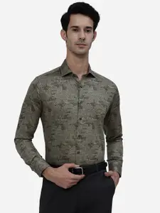 JB STUDIO Geometric Printed Slim Fit Pure Cotton Formal Shirt