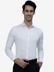 WYRE Plus Size Striped Slim Fit Denim Pure Cotton Formal Shirt