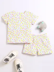 Nino Bambino Girls Organic Cotton Printed T-shirt with Shorts