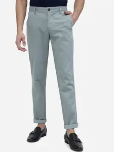 JADE BLUE Men Slim Fit Plain Pure Cotton Chinos