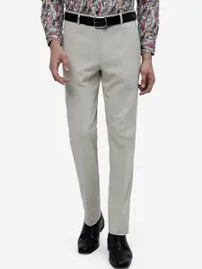 JB STUDIO Men Slim Fit Mid-Rise Formal Trousers