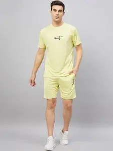 CHROME & CORAL Men Printed T-shirt with Shorts