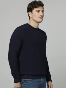 Celio Quirky Self Design Long Sleeve Cotton Pullover