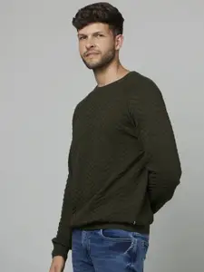Celio Self Design Cotton Pullover Sweater