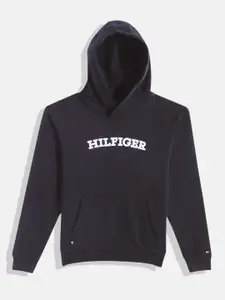 Tommy Hilfiger Boys Brand Logo Printed Hooded Sweatshirt