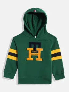 Tommy Hilfiger Boys Hooded Sweatshirt with Brand Logo Applique