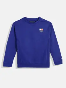 Tommy Hilfiger Boys Minimal Brand Logo Printed Pure Cotton Sweatshirt