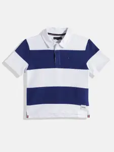 Tommy Hilfiger Boys Colourblocked Polo Collar Pure Cotton T-shirt