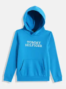 Tommy Hilfiger Boys Brand Logo Printed Hooded Sweatshirt