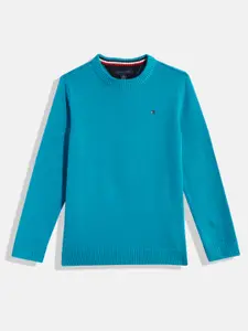 Tommy Hilfiger Boys Solid Pure Cotton Knitted Regular Pullover