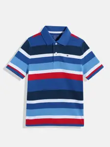 Tommy Hilfiger Boys Striped Pure Cotton Polo Collar T-shirt