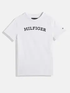 Tommy Hilfiger Boys Brand Logo Printed Pure Cotton T-shirt