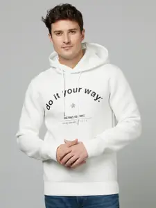 Celio Typography Printed Hooded Pullover Sweatshirt