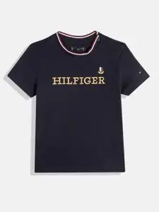Tommy Hilfiger Boys Brand Logo Embroidered Pure Cotton T-shirt