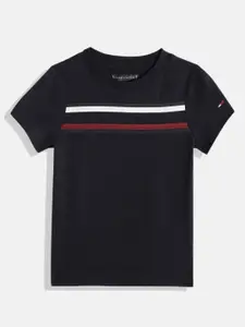 Tommy Hilfiger Boys Striped Pure Cotton T-shirt