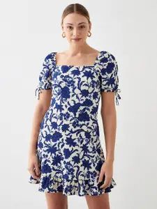 DOROTHY PERKINS Floral Print Puff Sleeves Fit & Flare Mini Dress