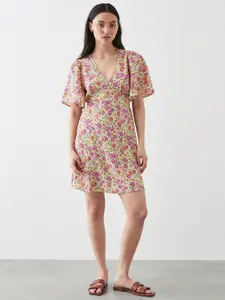 DOROTHY PERKINS Petite Floral Print Flared Sleeves Empire Dress