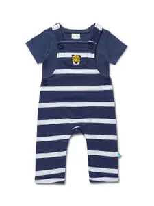 JusCubs Boys Striped Printed Cotton Dungaree With T-Shirt