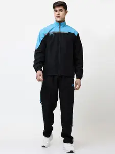 Shiv Naresh Colourblocked Mock Collar Sports Tracksuit