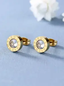 Jewels Galaxy Gold-Plated Contemporary Studs Earrings