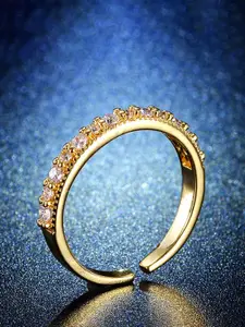 Jewels Galaxy Gold-Plated Crystal-Studded Adjustable Finger Ring