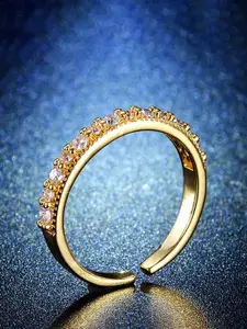 Jewels Galaxy Gold-Plated Crystal-Studded Adjustable Finger Ring