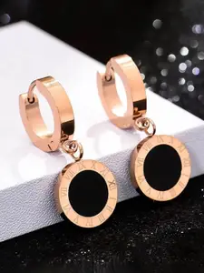 Jewels Galaxy Rose Gold-Plated Contemporary Drop Earrings