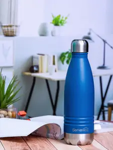 Servewell Blue Stainless Steel Food Grade Water Bottle - 500 ML