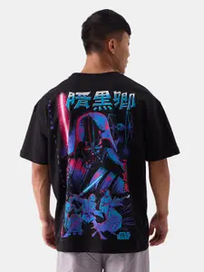 The Souled Store Black Superhero Graphic Star Wars Printed Pure Cotton T-Shirt