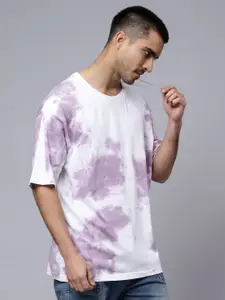PEPLOS Tie & Dye Drop Shoulder Sleeves Pure Cotton Oversized T-shirt