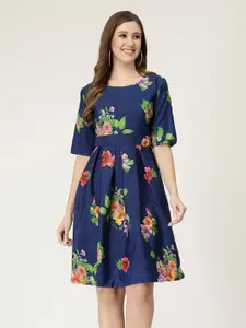 MISS AYSE Floral Printed Fit & Flare Dress
