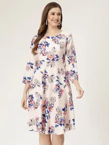 MISS AYSE Floral Printed Fit & Flare Dress