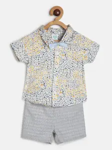 MINI KLUB Boys Printed Shirt And Shorts With Waist Coat