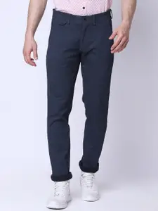 J Hampstead Men Mid Rise Plain Cotton Slim Fit Chinos Trousers