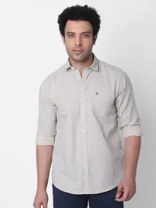 Oxemberg Classic Slim Fit Geometric Printed Casual Shirt