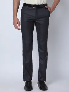 Oxemberg Men Slim Fit Mid-Rise Formal Trousers
