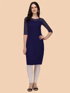 Dream Beauty Fashion Woven Design Round Neck Straight Kurta