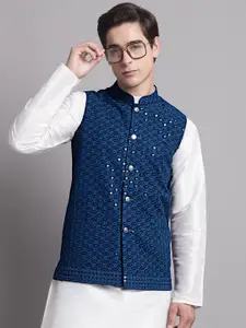 Jompers Embroidered Sequinned Nehru Jacket