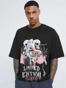 boohooMAN Graphic Printed Pure Cotton Oversized T-shirt