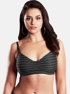 Dazzle Striped All Day Comfort Medium Coverage Lightly Padded Seamless T-shirt Bra