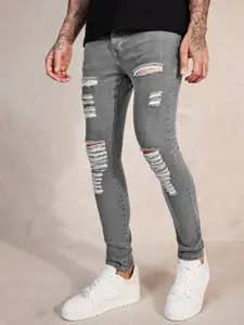 boohooMAN Men Super Skinny Fit Mildly Distressed Stretchable Jeans