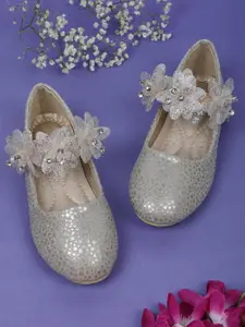Baby Moo Girls Embellished Textured Party Ballerinas