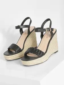 Boohoo Women Woven Design Espadrille Wedge Heels