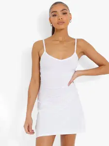 Boohoo Shoulder Straps Open-Back Slip Mini Dress