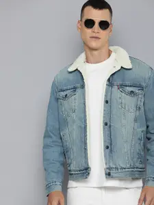 Levis Pure Cotton Spread Collar Full Sleeves Solid Denim Jacket