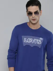 Levis Round Neck Brand Logo Embroidered Cotton Pullover Sweater