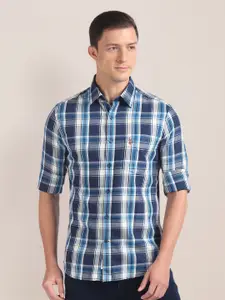 U.S. Polo Assn. Tailored Fit Checked Pure Cotton Casual Shirt